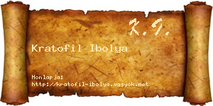Kratofil Ibolya névjegykártya